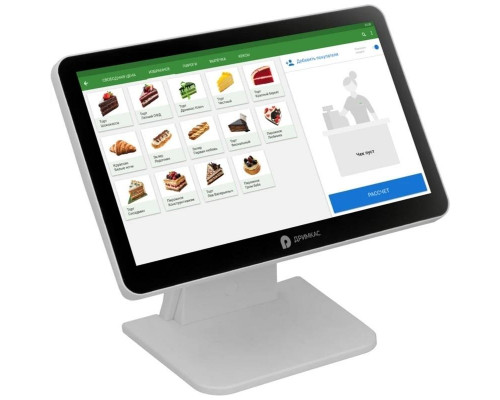 Сенсорный терминал Вики Макс+ 15.6" (N5095, DDR4 8 Гб, SSD 128 Гб, WiFi, BT, второй дисплей 11.6", Белый, Win10Pro + Старт бессрочный)